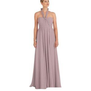 Jenny Yoo Mira Convertible Dress Size 4 Fig Full Length Chiffon Bridesmaid Gown